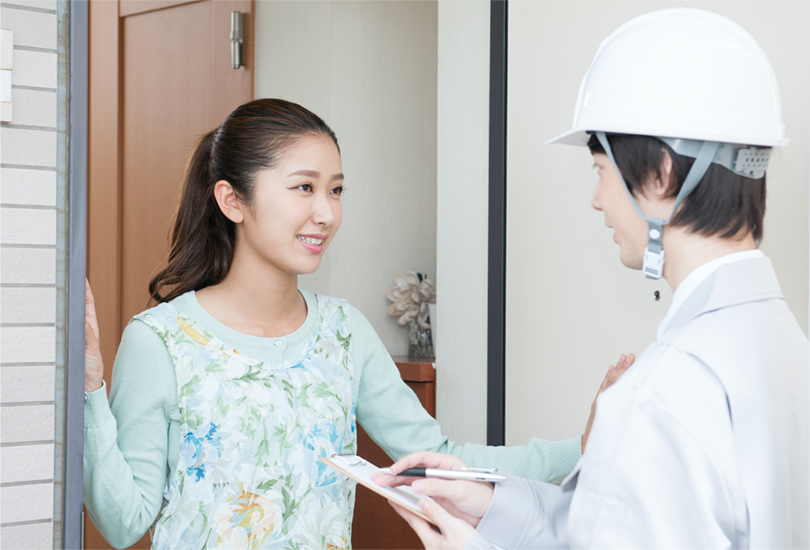 現場近隣の住民の方への挨拶を大切にします